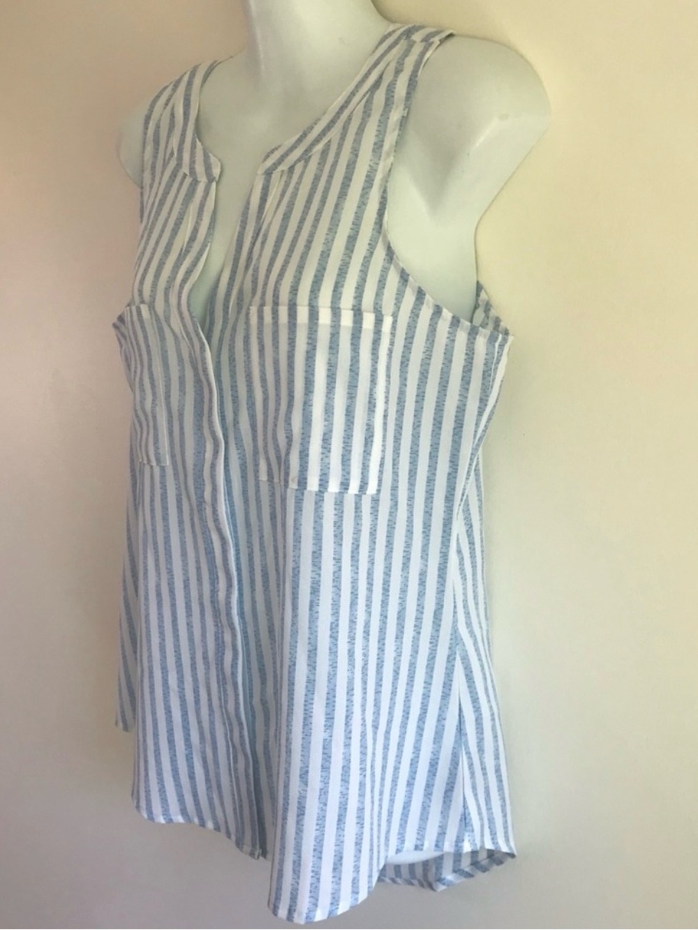 Sanctuary Blue White Striped Sleeveless Blouse Small Beach Summer Top - Picture 12 of 12